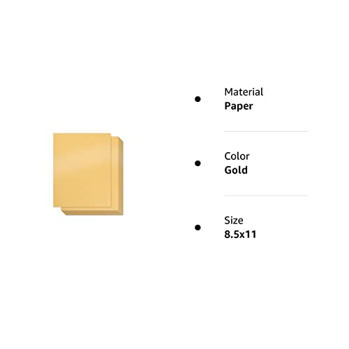 Gold Shimmer Paper - 100-Pack Metallic Cardstock Paper, 92 lb Cover, Double Sided, Printer Friendly - Perfect for Weddings, Birthdays, Craft Use, Letter Size Sheets, 8.5 x 11 Inches