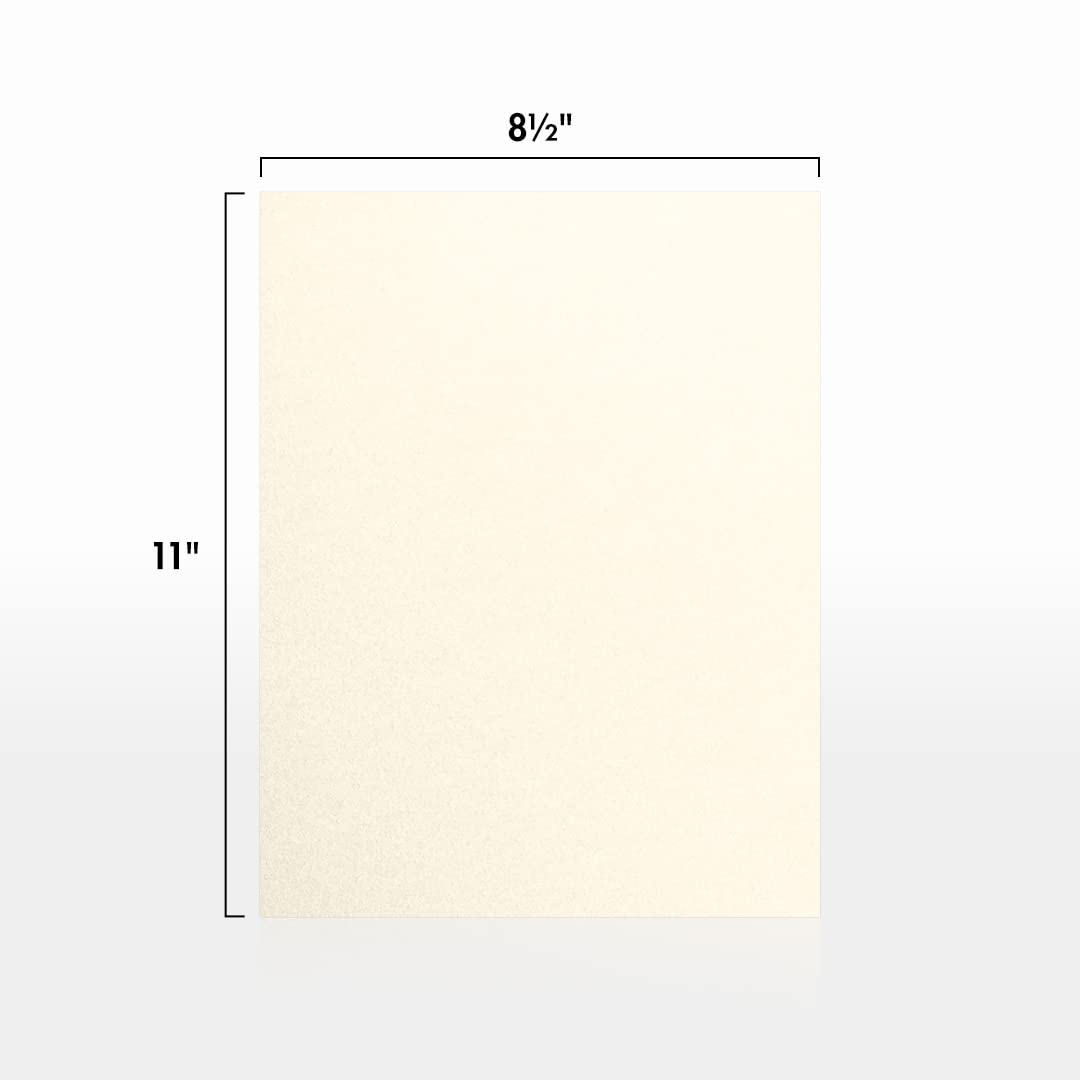 8 1/2 x 11 Cardstock - Champagne Metallic (50 Qty.) | Perfect for creating Business Cards, Layer Cards, Invitations, Crafts, various Artistic purposes and so much more! | 105lb Cover | 81211-C-M08-50