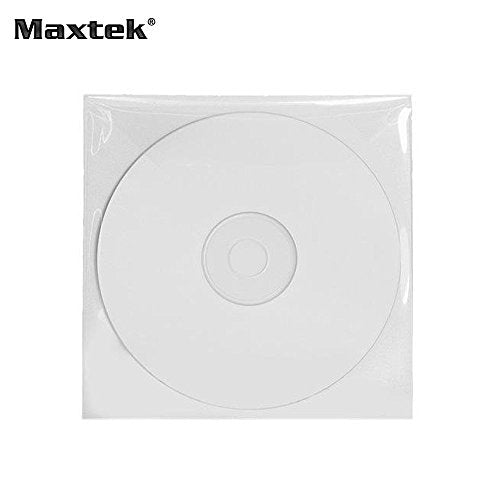 Maxtek 100 Pieces Clear Transparent CPP Plastic CD DVD Sleeves Envelope Holder, 100 Micron Thickness.