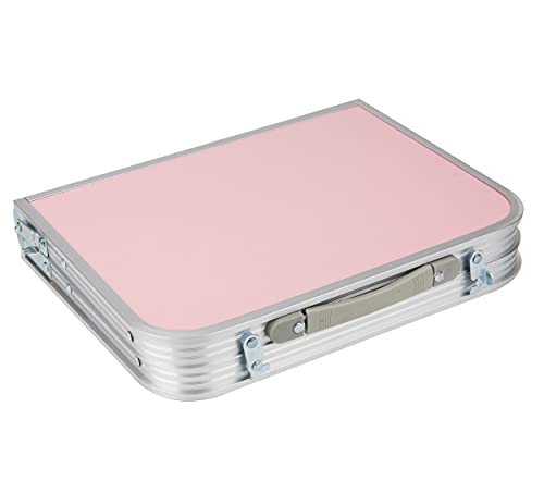 Mind Reader Lap Desk Laptop Stand, Bed Tray, Collapsible, Dorm Room, Portable, Dorm, MDF, Metal, 23.5" L x 16" W x 10" H, Pink