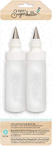 Sweet Sugarbelle Icing Bottle 4 oz, Perfect for Flooding, Filling, and Decorading Cookies, Cakes, Desserts, Switch Tips, Easy Clean, Baking, Cooking, Kitchen