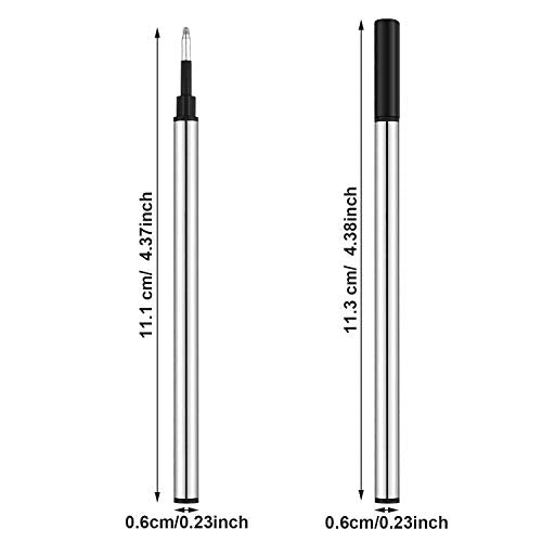 Leinuosen 30 Pieces Rollerball Pen Refill Writing Pen Refills for School and Office, 5 mm Tip, Black Ink