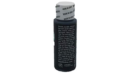 Apple Barrel Satin Acrylic Multi-Surface Paint Set - Black and White (2 Ounces Each)