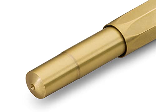 Kaweco BRASS SPORT Fountain Pen I Exclusive Brass Fountain Pen for Ink Cartridges Including Retro Metal Box I Fountain Pen 13 cm I Nib: F (Fine)