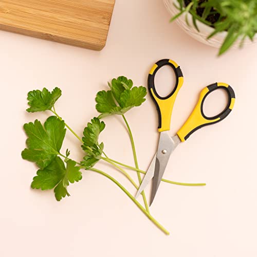 EK Tools Cutter Bee Precision Scissors, Small, Yellow and Black, Package Includes 1 Ergonomic Scissor and 1 Protective Safety Cover, For Cutting, Crafting, Paper, Herbs, and More