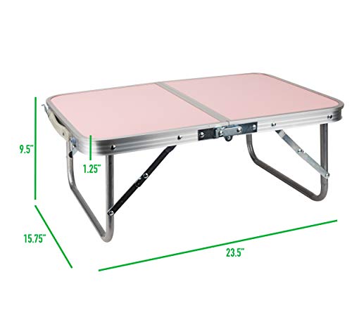 Mind Reader Lap Desk Laptop Stand, Bed Tray, Collapsible, Dorm Room, Portable, Dorm, MDF, Metal, 23.5" L x 16" W x 10" H, Pink