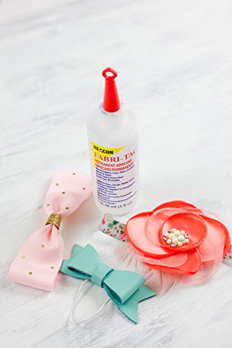 BEACON Fabri-Tac Premium Fabric Glue - Quick Drying, Crystal Clear, Permanent - for Fabrics, Canvas, Lace, Wood and More, 8-Ounce