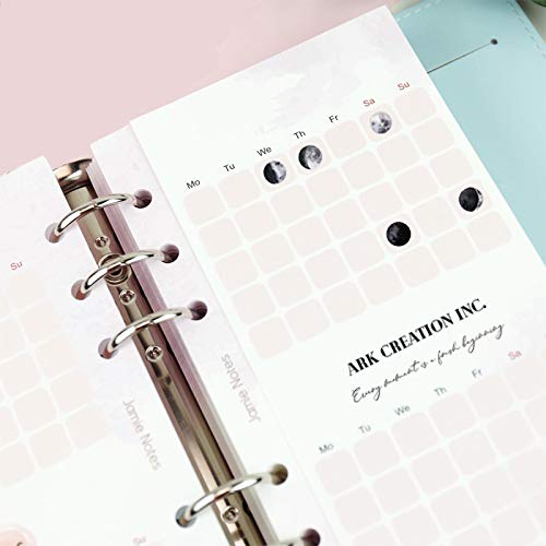 ARK Creation 80 Mini Moon Phase Planner Sticker - Realistic Moon Phase Sticker - Lunar Tracking Sticker- Watercolored Moon Sticker