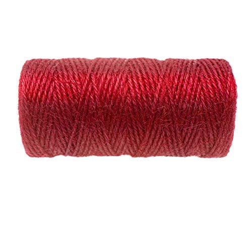KINGLAKE 328 Feet Natural Jute Twine Best Arts Crafts Gift Twine Christmas Twine Durable Packing String,Red