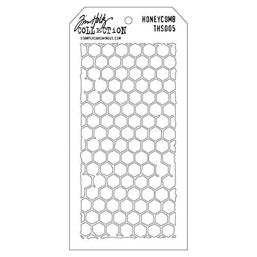 Stampers Anonymous Tim Holtz Layered Stencil, 4.125 by 8.5-Inch, Honeycomb