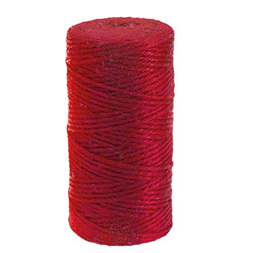 KINGLAKE 328 Feet Natural Jute Twine Best Arts Crafts Gift Twine Christmas Twine Durable Packing String,Red