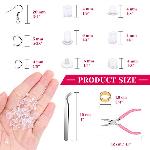 anezus Earrings Hooks for Jewelry Making, 2000Pcs Earring Making Supplies Kit with Fish Hook Earrings, Earring Cards, Jewelry Plier, Earring Backs and Jump Ring for Jewelry Making and Earring Repair
