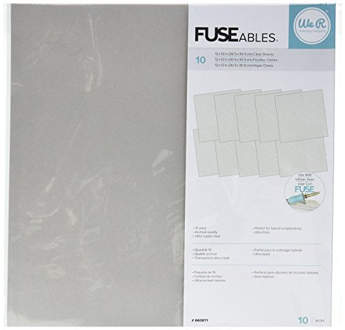 We R Memory Keepers 660871 10 Piece Fuseables Clear Sheets, 12 x 12"