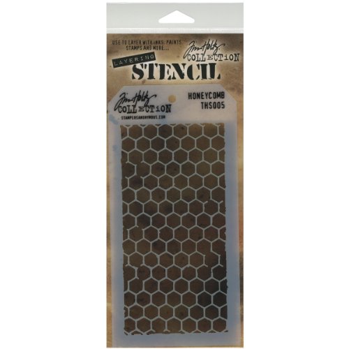 Stampers Anonymous Tim Holtz Layered Stencil, 4.125 by 8.5-Inch, Honeycomb
