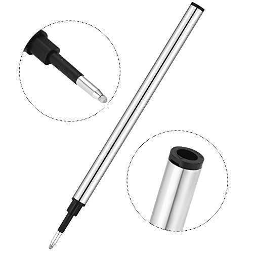 Leinuosen 30 Pieces Rollerball Pen Refill Writing Pen Refills for School and Office, 5 mm Tip, Black Ink