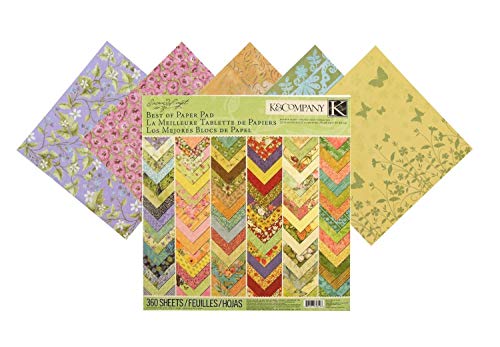 K&Company Best of Susan Winget 12" x 12" Decorative Specialty Paper Pad - 360 Single Sided Flat Sheets-Great for Scrapbooking, Arts & Crafts Projects