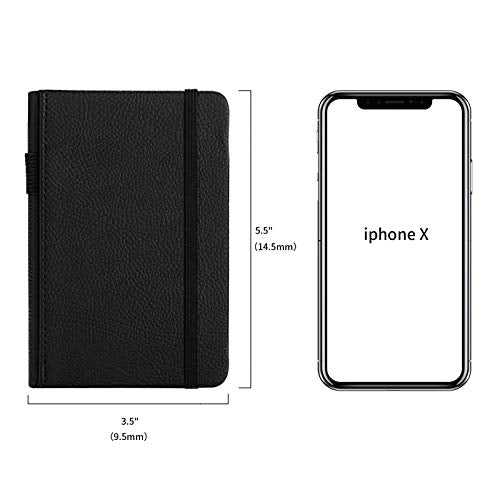 AHGXG Pocket Notebook(2-Pack)-Small Hardcover Journal Mini Notepad 3.5 x 5.5 Inch with Thick 100 GSM Lined/College Ruled Paper, Total 312 Numbered Pages