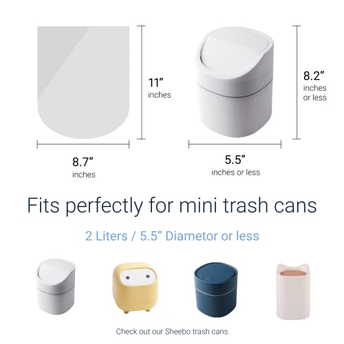 100 Counts Strong Trash Bags - 0.5 Gal Garbage Bags for Small Trash can/Desktop Mini Trash Can, fit 2 Liter or less Trash Can (Clear)