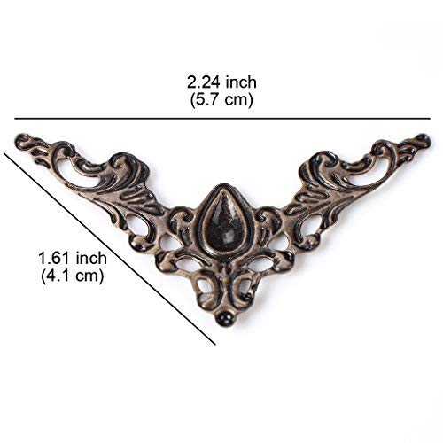 Furniture Decorative Edge Cover,EFORCAR Vintage Style Box Corner Guard Desk Edge Cover Decorative,Jewelry Case Box Kitchen Corner Protector Furniture Decor Triangle Carved - Pack of 60 Pcs (Bronze)