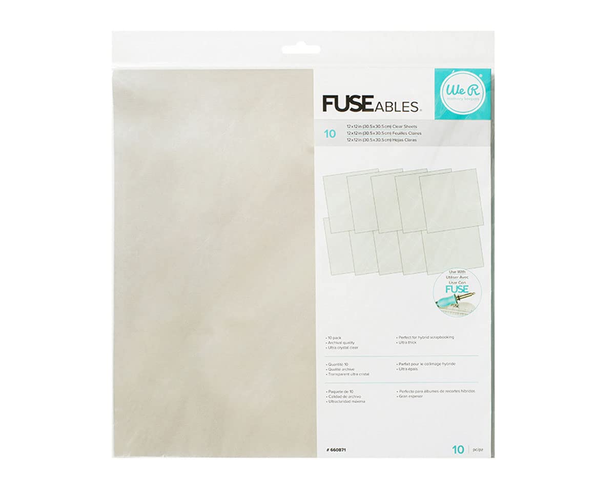 We R Memory Keepers 660871 10 Piece Fuseables Clear Sheets, 12 x 12"