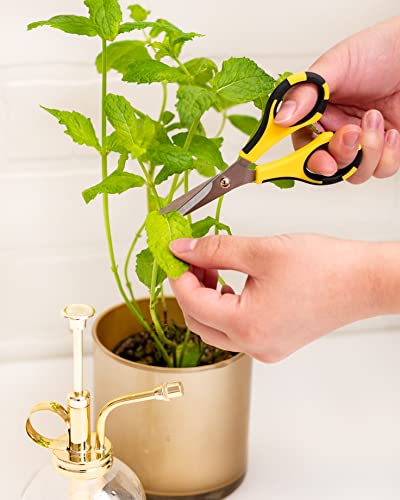 EK Tools Cutter Bee Precision Scissors, Small, Yellow and Black, Package Includes 1 Ergonomic Scissor and 1 Protective Safety Cover, For Cutting, Crafting, Paper, Herbs, and More