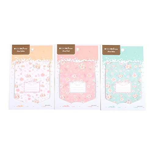 PocketMe-S 75 Flower Collection, Pocket Stickers, 3"x 3 3/4", 3 designs, 3 sheets/pad, 3 pads/pack