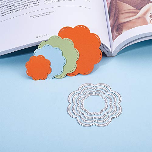 BENECREAT 9 Sets Cutting Dies Cut Metal Scrapbooking Stencils Nesting Die for Festival Chrismas Embossing Photo Album Cards Making - Round, Square, Octagon, Heart, Flower