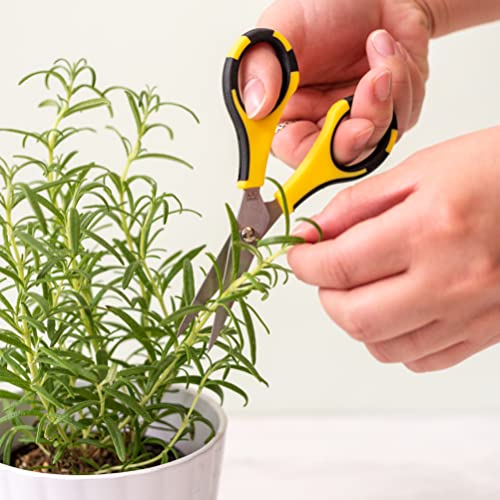 EK Tools Cutter Bee Precision Scissors, Small, Yellow and Black, Package Includes 1 Ergonomic Scissor and 1 Protective Safety Cover, For Cutting, Crafting, Paper, Herbs, and More