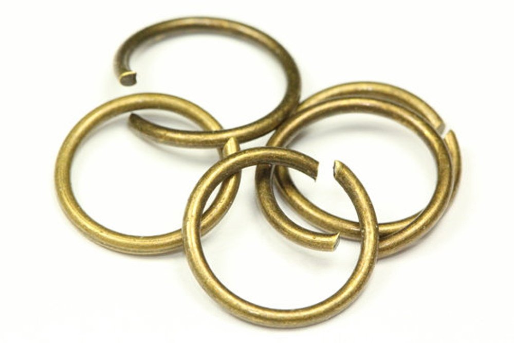 100pcs 12mm (0.47 Inch) Jump Ring (Wire - 0.8mm/0.03 inch/20 Gauge) Antique Bronze Plated for Jewelry Craft Making CF167-12