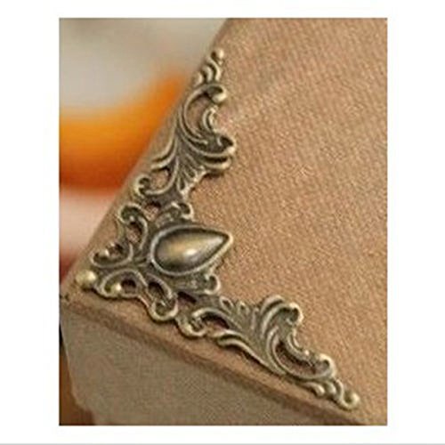 Furniture Decorative Edge Cover,EFORCAR Vintage Style Box Corner Guard Desk Edge Cover Decorative,Jewelry Case Box Kitchen Corner Protector Furniture Decor Triangle Carved - Pack of 60 Pcs (Bronze)