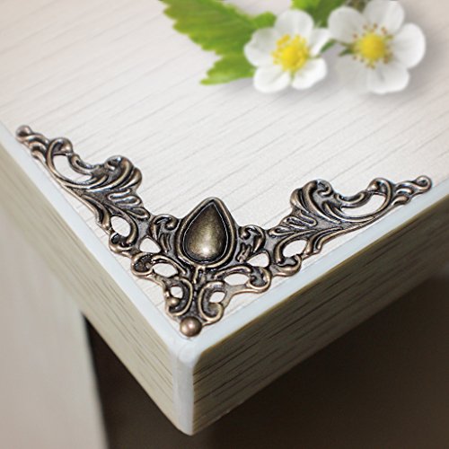 Furniture Decorative Edge Cover,EFORCAR Vintage Style Box Corner Guard Desk Edge Cover Decorative,Jewelry Case Box Kitchen Corner Protector Furniture Decor Triangle Carved - Pack of 60 Pcs (Bronze)