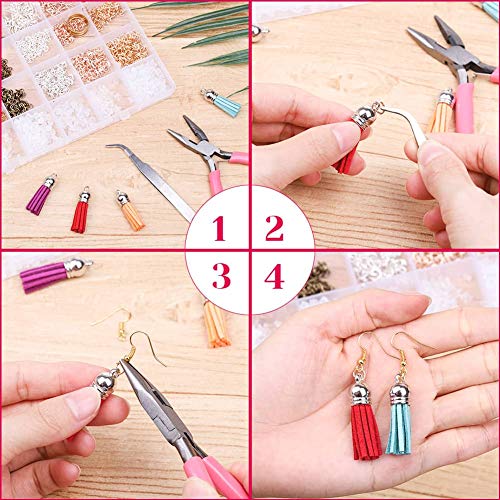 anezus Earrings Hooks for Jewelry Making, 2000Pcs Earring Making Supplies Kit with Fish Hook Earrings, Earring Cards, Jewelry Plier, Earring Backs and Jump Ring for Jewelry Making and Earring Repair