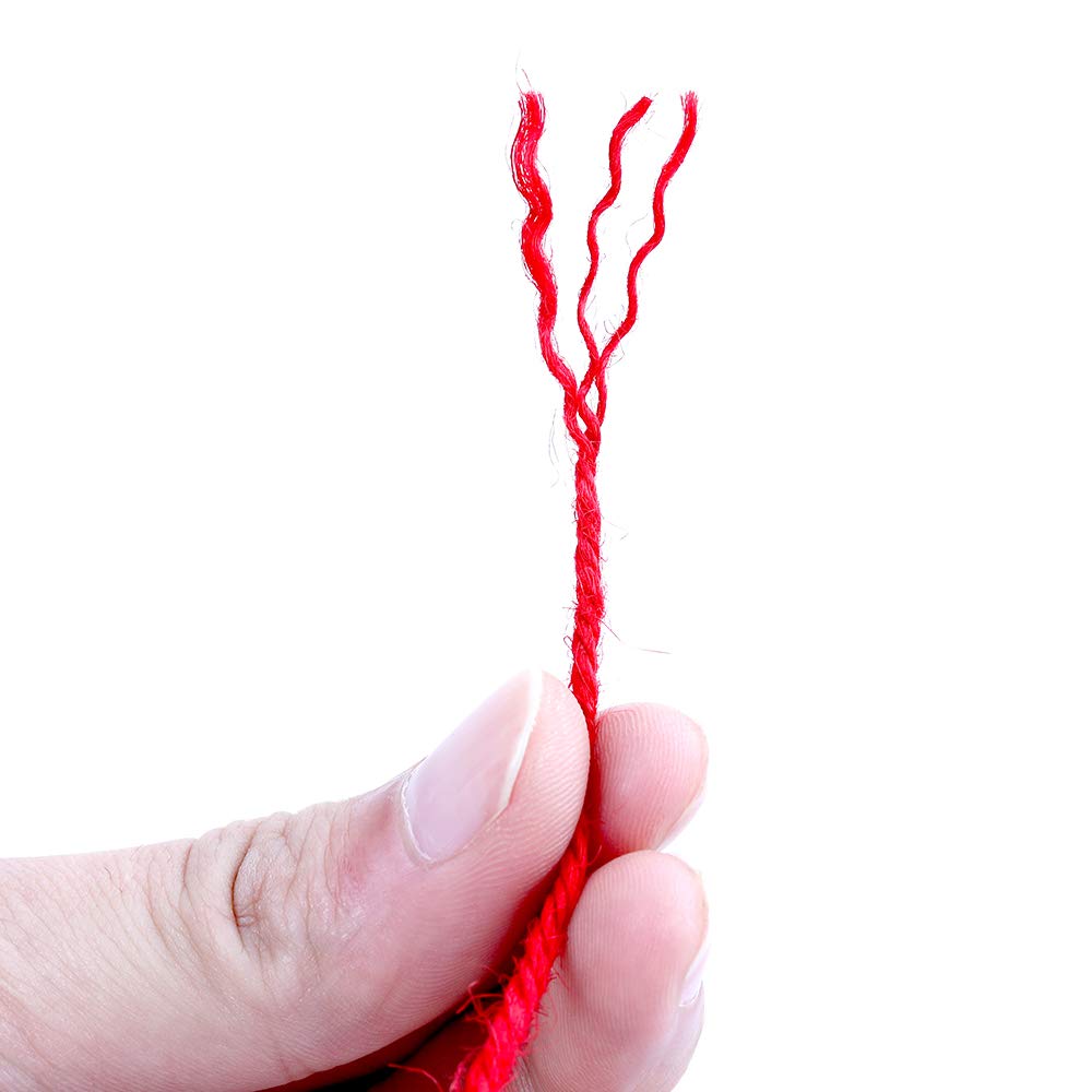 KINGLAKE 328 Feet Natural Jute Twine Best Arts Crafts Gift Twine Christmas Twine Durable Packing String,Red