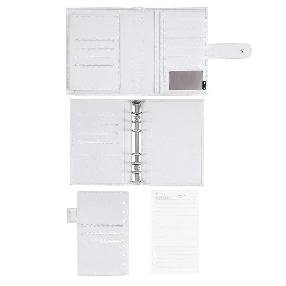 Moterm Personal Versa - Binder Planner and Wallet Combo with Pebble Pattern (Cream, 25mm Ring)