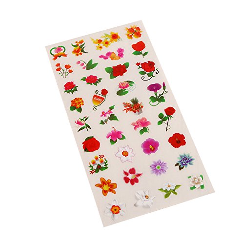 3 Sets(18 Sheets) Beautiful Flower Floral Transparent Stationery Sticker Planner Scrapbooking Diary Deco School Office Supplies Kawaii Stickers