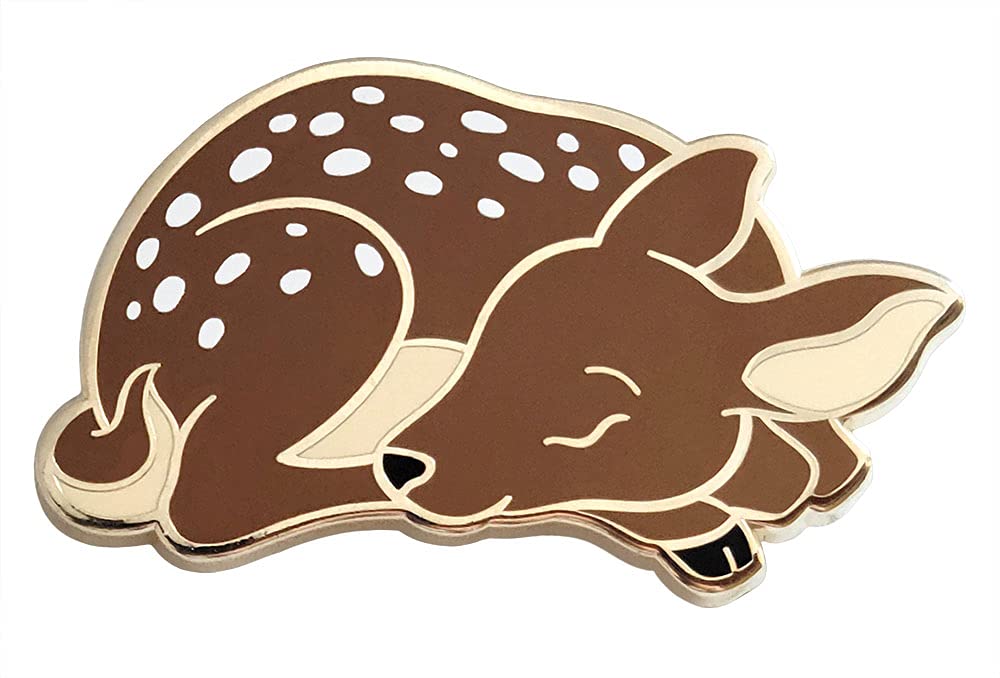 Pinsanity Cute Sleeping Fawn Enamel Lapel Pin