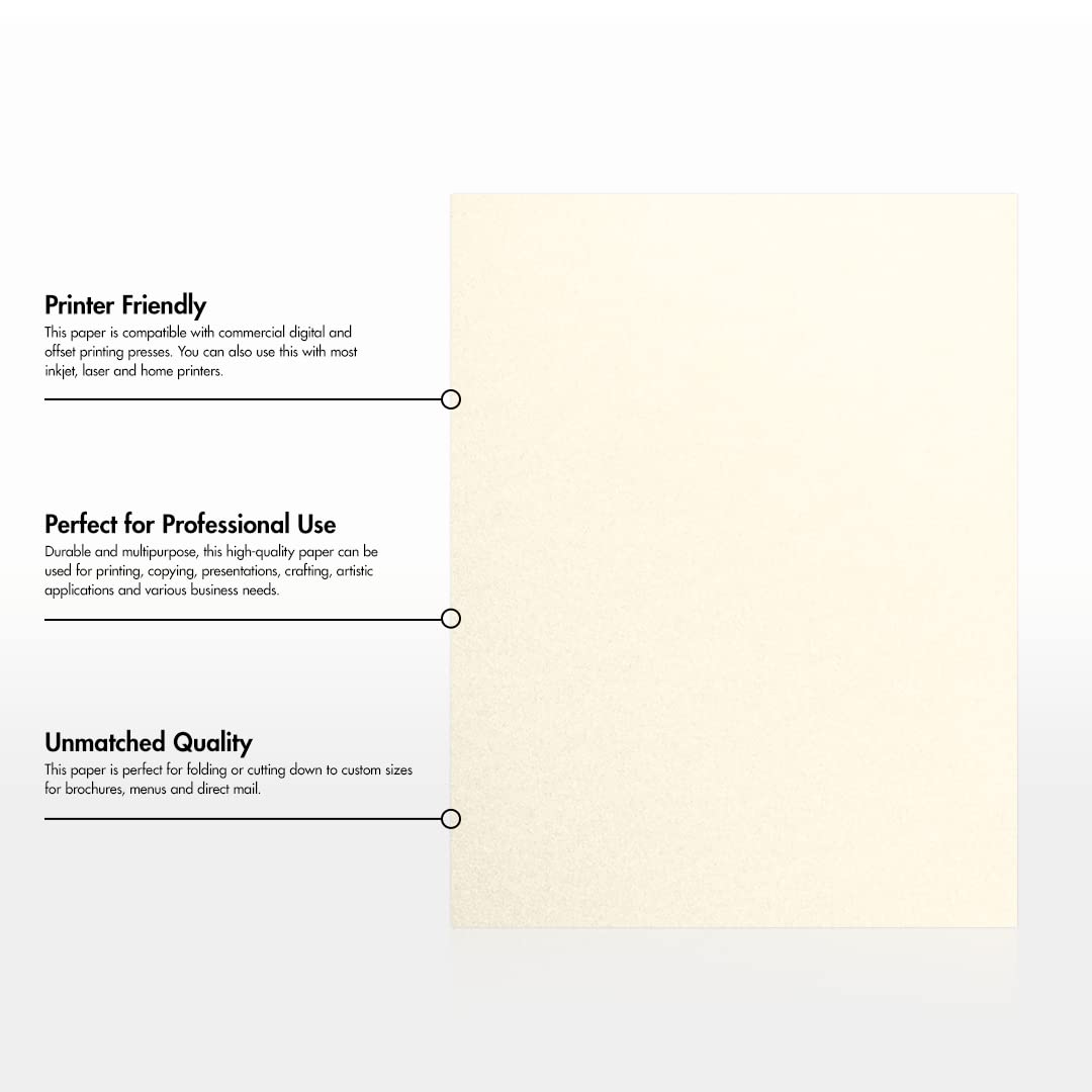 LUXPaper 8.5" x 11" Paper | Letter Size | Champagne Metallic | 80lb. Text | 50 Qty