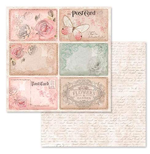 Stamperia Intl Double-Sided Paper Pad-Shabby Rose, 30.5 x 30.5 (12" x 12"), Multicoloured