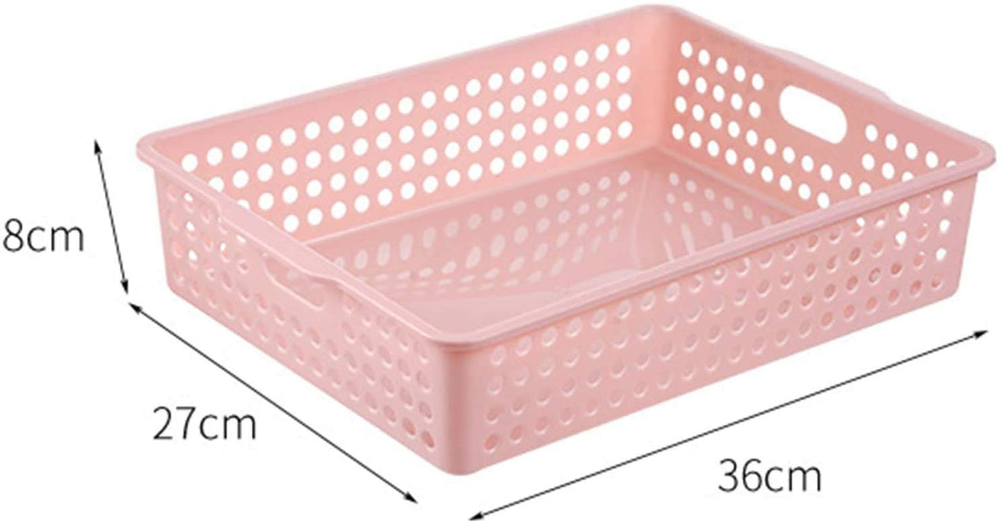 Lawei 8 Pack Plastic Storage Baskets - Colorful Paper Organizer Baskets Plastic Shelf Bins with Handles, Classroom Office File Holder for Home Office School