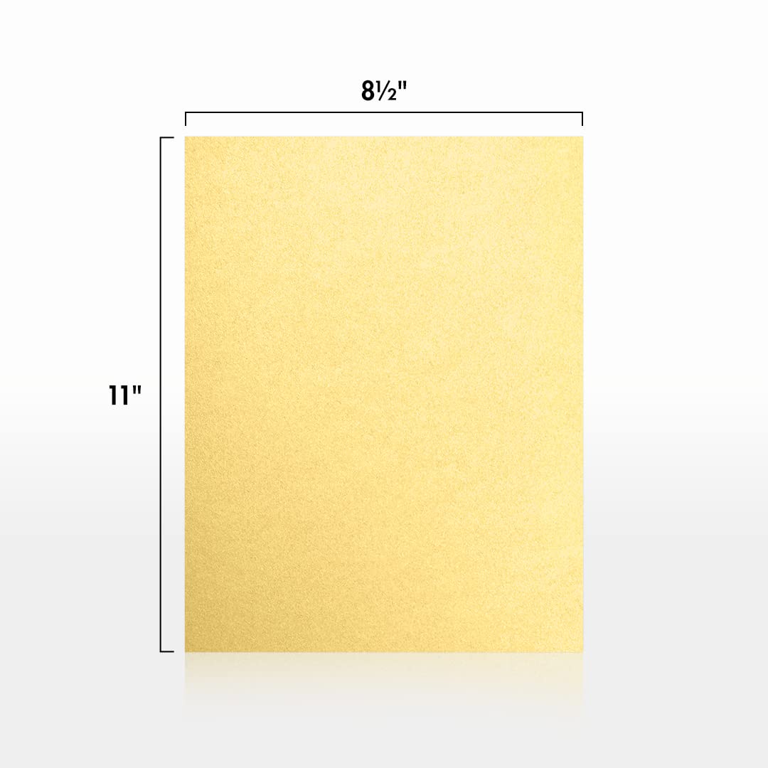 LUXPaper 8.5" x 11" Cardstock | Letter Size | Gold Metallic | 105lb. Cover (192lb. Text) | 50 Qty