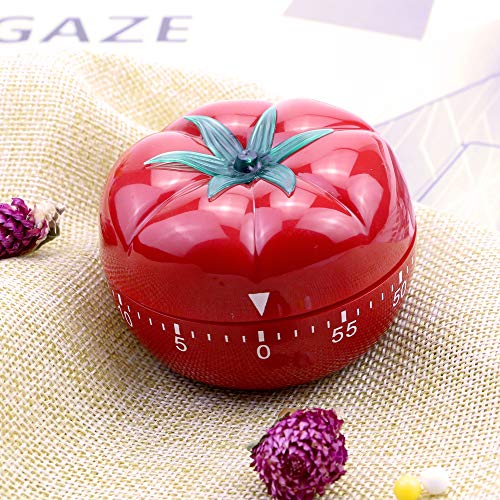 MotBach 2 Pack Kitchen Timer Baking Alarm Clock, Tomato Reminder Small Tomato Mechanical Countdown Timer, 360 Degree Rotating Craft Mechanical Wind Up 60 Minutes Timer