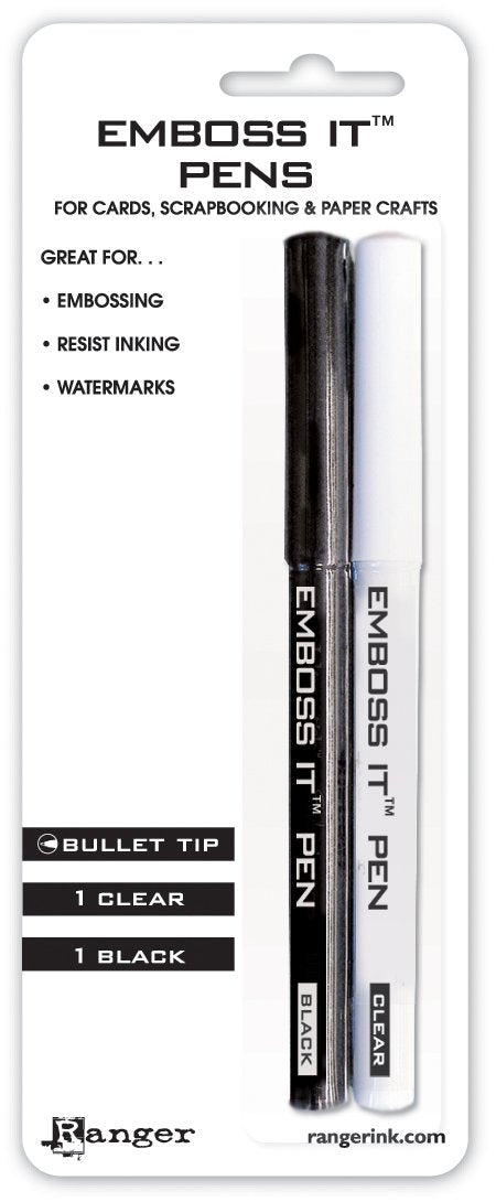 Ranger EMP20653 Inkssentials Embossing Pens, 2-Pack, Black and Clear