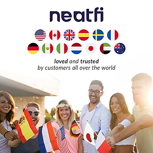 Neatfi (New Model) Bifocals 1,200 Lumens Super LED Magnifying Floor Lamp with 5 Wheels Rolling Base, 5 Diopter with 20 Diopter, Dimmable, Adjustable Arm Magnifier (5 Inches, White)