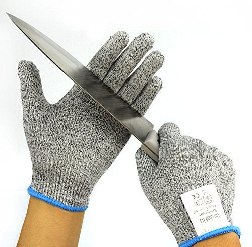 UncleHu Cut Resistant Gloves, Safety Kitchen Cuts Gloves Food Grade High Performance Level 5 Protection for Oyster Shucking, Fish Fillet Processing, Mandolin Slicing, Meat Cutting and Wood Carving
