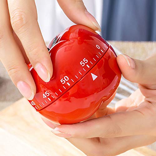 MotBach 2 Pack Kitchen Timer Baking Alarm Clock, Tomato Reminder Small Tomato Mechanical Countdown Timer, 360 Degree Rotating Craft Mechanical Wind Up 60 Minutes Timer