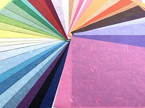 50 Sheets Mixed Colors A4 Thin Natural Fiber Mulberry Paper Sheets Art Tissue Washi Paper Design Craft Art Origami Suppliers Card Making
