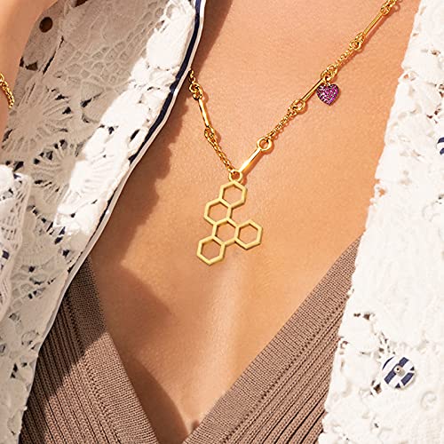 BronaGrand 50pcs Honeycomb Bee Charms Enamel Rhinestone Alloy Honeybee Charms Pendants for DIY Necklace Earrings Bracelet Jewelry Making Accessories