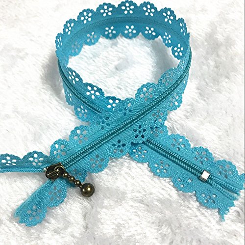 WKXFJJWZC 40Pcs Novelty (50cm) 20 inch Lace Closed End Zippers Nylon for Purse Bags for DIY Sewing Tailor Craft Bed Bag (20/Color) (20 inch)