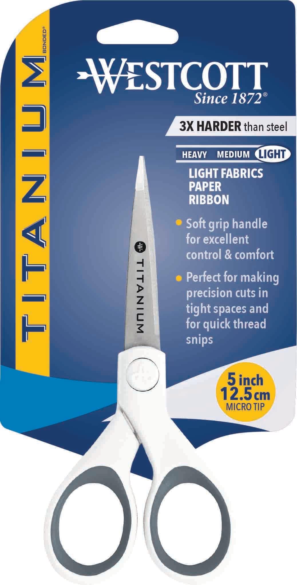 Westcott 5" Straight Titanium Bonded Craft Scissors with Micro Tip