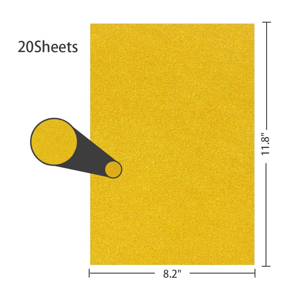 BigOtters Glitter Cardstock Paper, 20 Sheets 10 Colors Premium Glitter Paper for Crafts, 250 GSM Sparkly Card Stock Paper for Card Making, Scrapbooking, DIY Projects